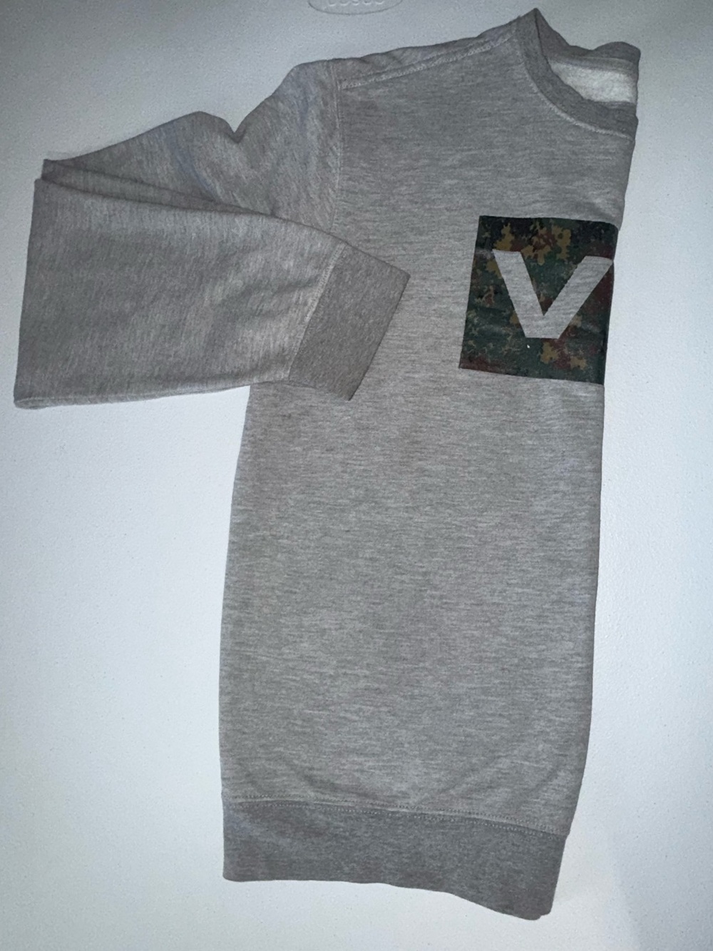 Men’s RVCA Gray Camo VA Logo Crewneck Sweatshirt Size Large - Picture 7 of 9
